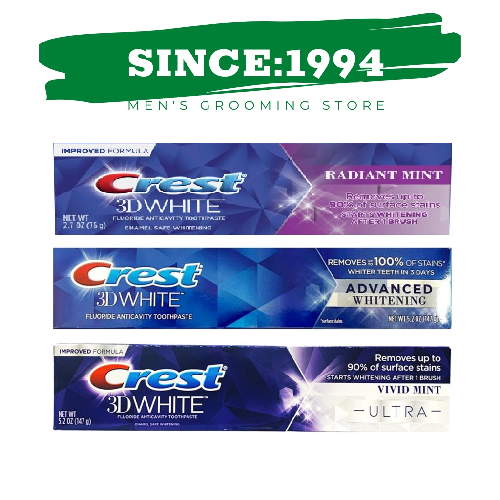 Kem Đánh Răng Crest 3D White Ultra - Advanced Whitening - Radiant Mint - Loại Bỏ Vết Bẩn, Trắng Răng