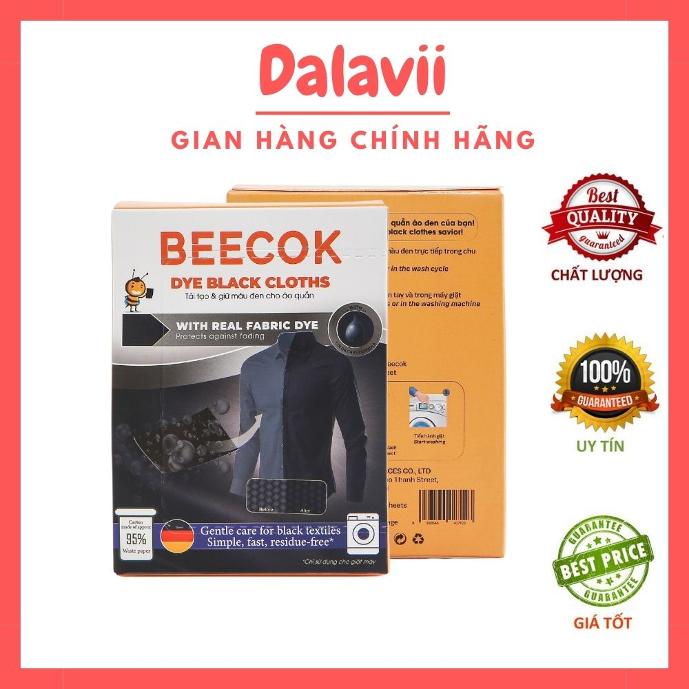Giấy Giặt Beecok Giữ Màu Quần Áo Đen – Tái Tạo Màu, Ngăn Bạc Màu Hiệu Quả
