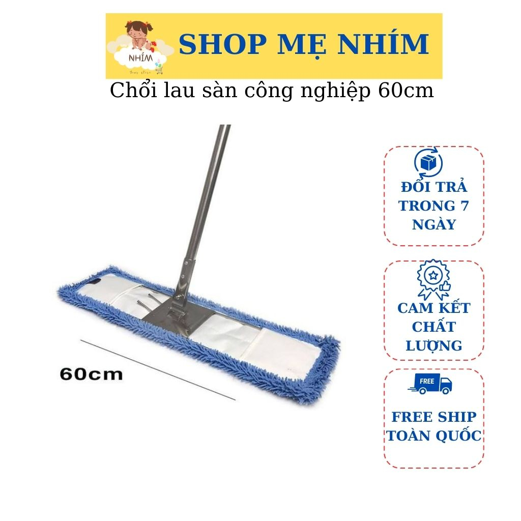 Chổi lau sàn công nghiệp 60cm, Chổi lau khô san hô siêu nhanh