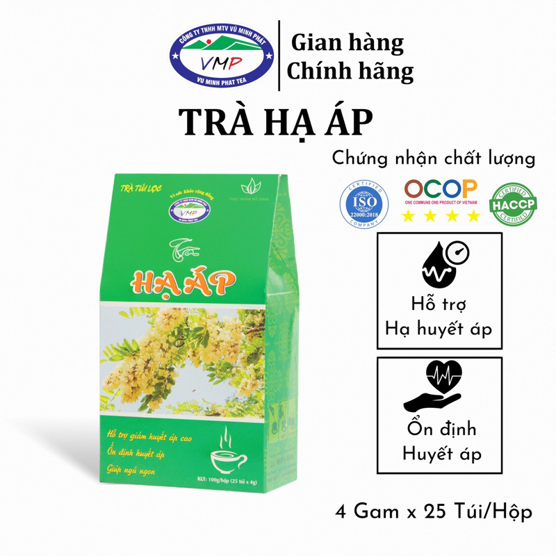 Trà Hạ Huyết Áp VŨ MINH PHÁT - Hỗ trợ huyết áp cao - Đau đầu - Mất ngủ - Căng thẳng thần kinh