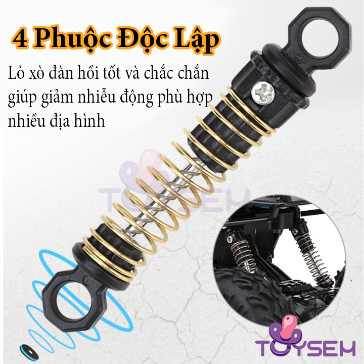 Đồ chơi xe điều khiển từ xa vượt địa hình 4 kênh 1:16 với pin sạc Li-ion 2000 mAh  - Quà tặng sinh nhật cho bé