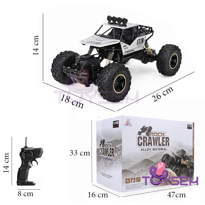 Đồ chơi xe điều khiển từ xa vượt địa hình 4 kênh 1:16 với pin sạc Li-ion 2000 mAh  - Quà tặng sinh nhật cho bé