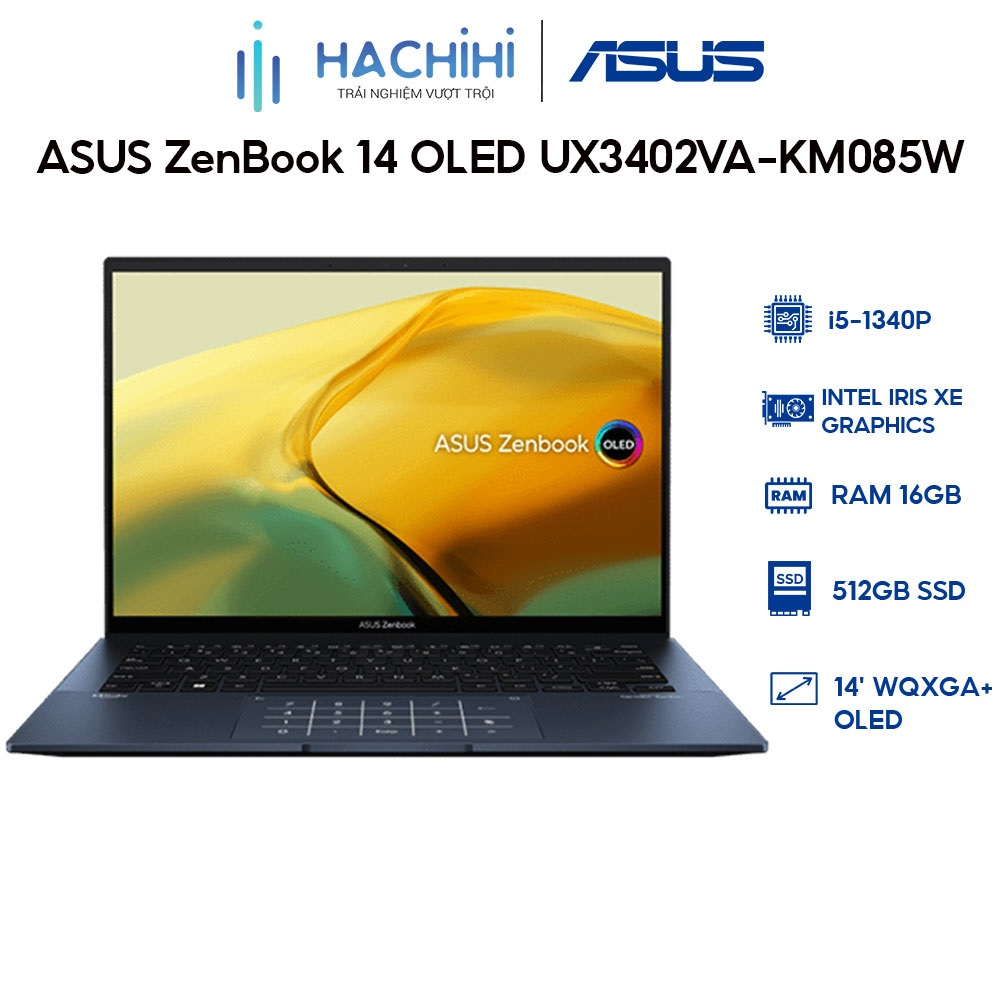 Laptop ASUS ZenBook 14 OLED UX3402VA-KM085W (i5-1340P | 16GB | 512GB | Intel Iris Xe Graphics | 14' WQXGA+ OLED)