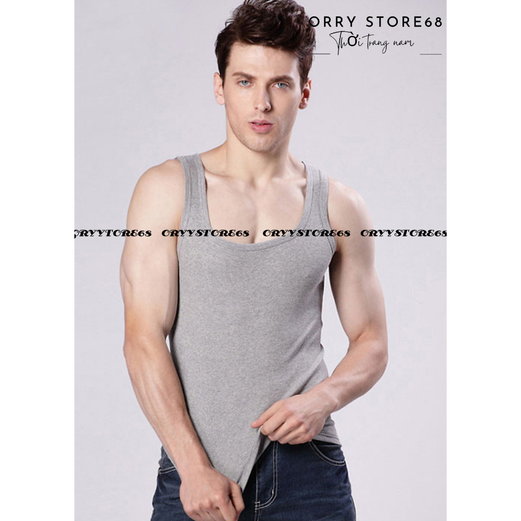 Áo ba lỗ nam, áo thun body from ôm dáng chuẩn GYM SIZE 40kg đến 95kg giá sale CGT49