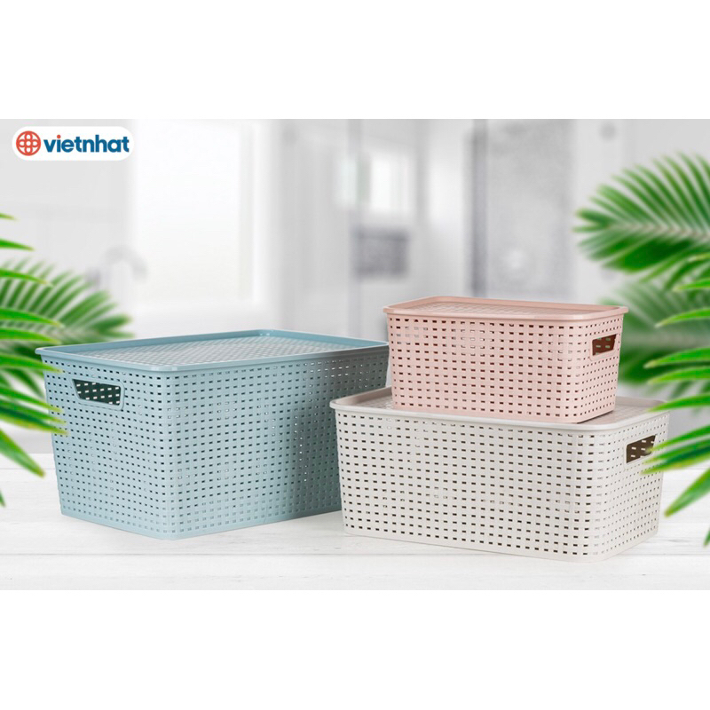 COMBO 03 - Rổ mây nắp (Việt Nhật) - 3 size