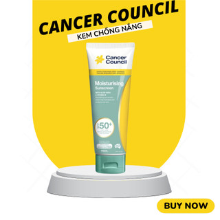Kem Chống Nắng Dưỡng Ẩm Cancer Council Moisturising Sunscreen SPF50+/PA++++ 35ml, Bổ Sung Lô Hội Và Vitamin E