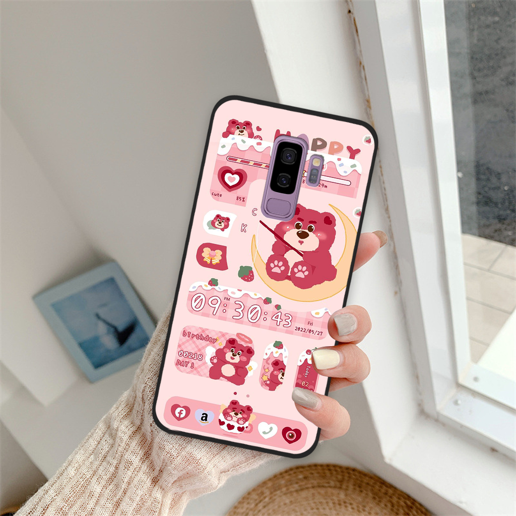 Ốp lưng Samsung Galaxy S9 / S9 Plus / S9+ gấu dâu lotsoo lông xù