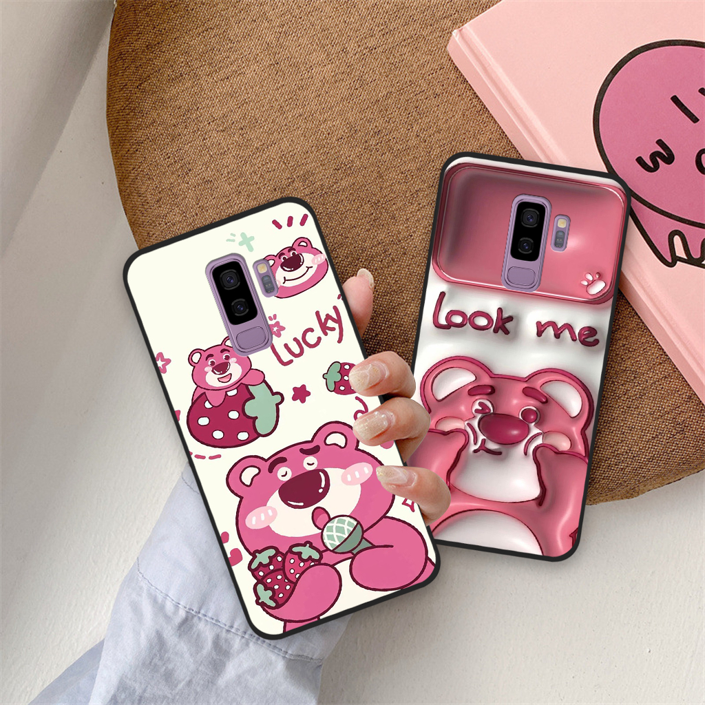 Ốp lưng Samsung Galaxy S9 / S9 Plus / S9+ gấu dâu lotsoo lông xù