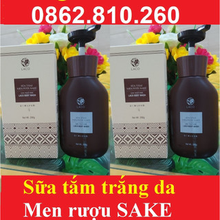 sữa tắm trắng da men rượu sake yeast wine laco body wash laco