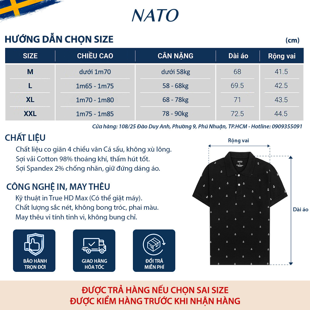 Áo Thun Polo Nam MỎ NEO Vải Cotton Cá Sấu Cao Cấp Basic Đẹp Tay Ngắn Có Cổ Màu Trắng Đen Đỏ Xanh Navy Trơn Họa Tiết NATO