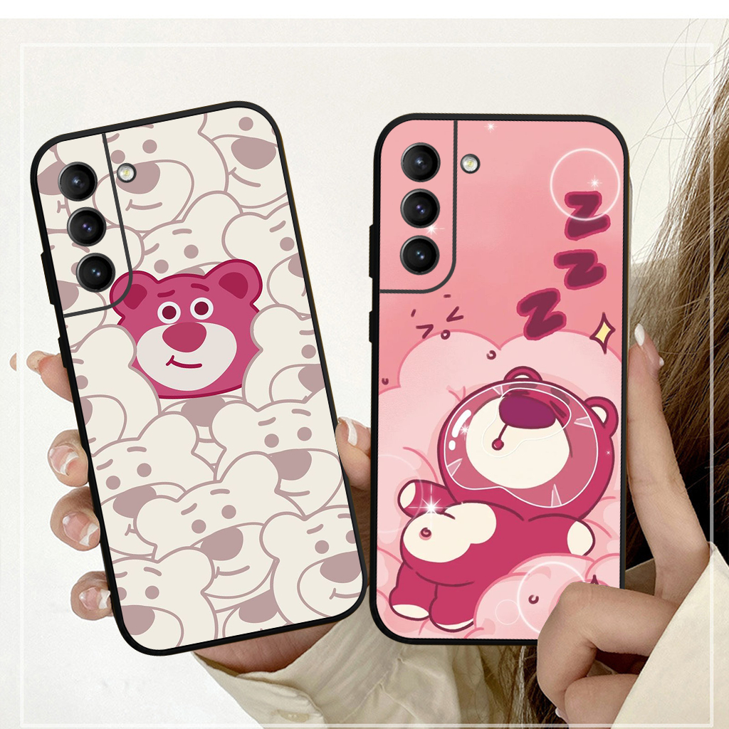 Ốp lưng Samsung Galaxy S21 FE 5G /S21 5G /S21 Plus 5G /S21+ 5G /S21 Ultra 5G gấu dâu lotsoo lông xù