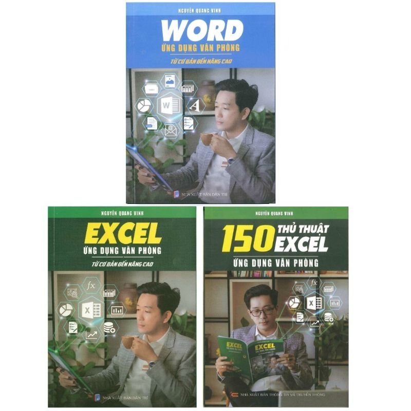 3 Cuốn Excel Ứng Dụng Văn Phòng Từ Cơ Bản Đến Nâng Cao, 150 Thủ Thuật Excel, Word Ứng Dụng Văn Phòng Cơ Bản Nâng Cao