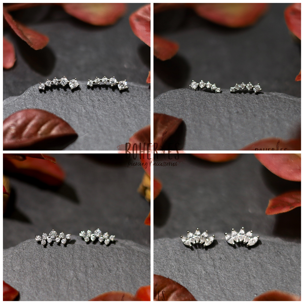 Boheries/Xỏ khuyên, khuyên tai bạc 925, không kích ứng da