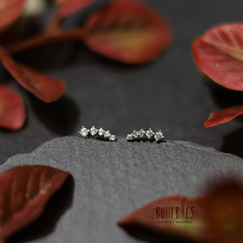 Boheries/Xỏ khuyên, khuyên tai bạc 925, không kích ứng da