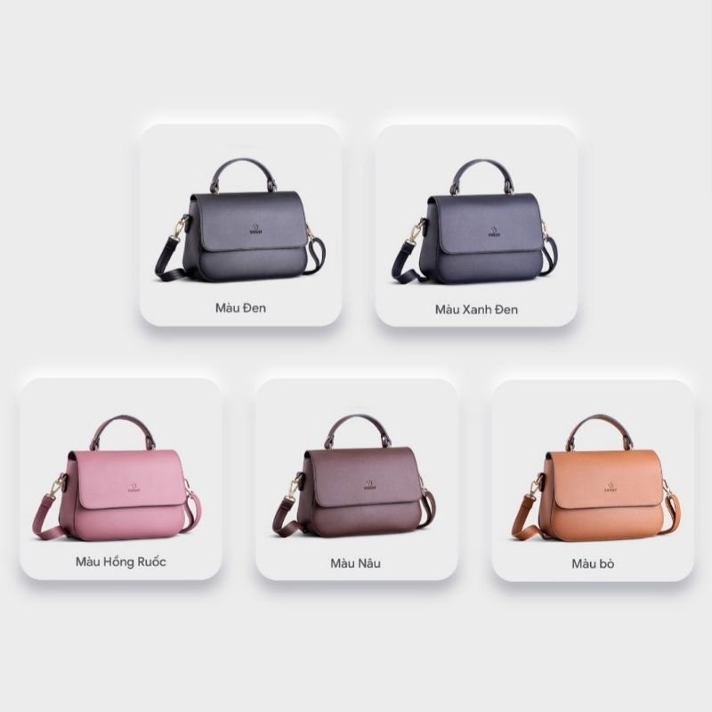 Túi Xách nữ đeo chéo da mềm thiết kế logo đơn giản Yuumy chính Hãng YN86