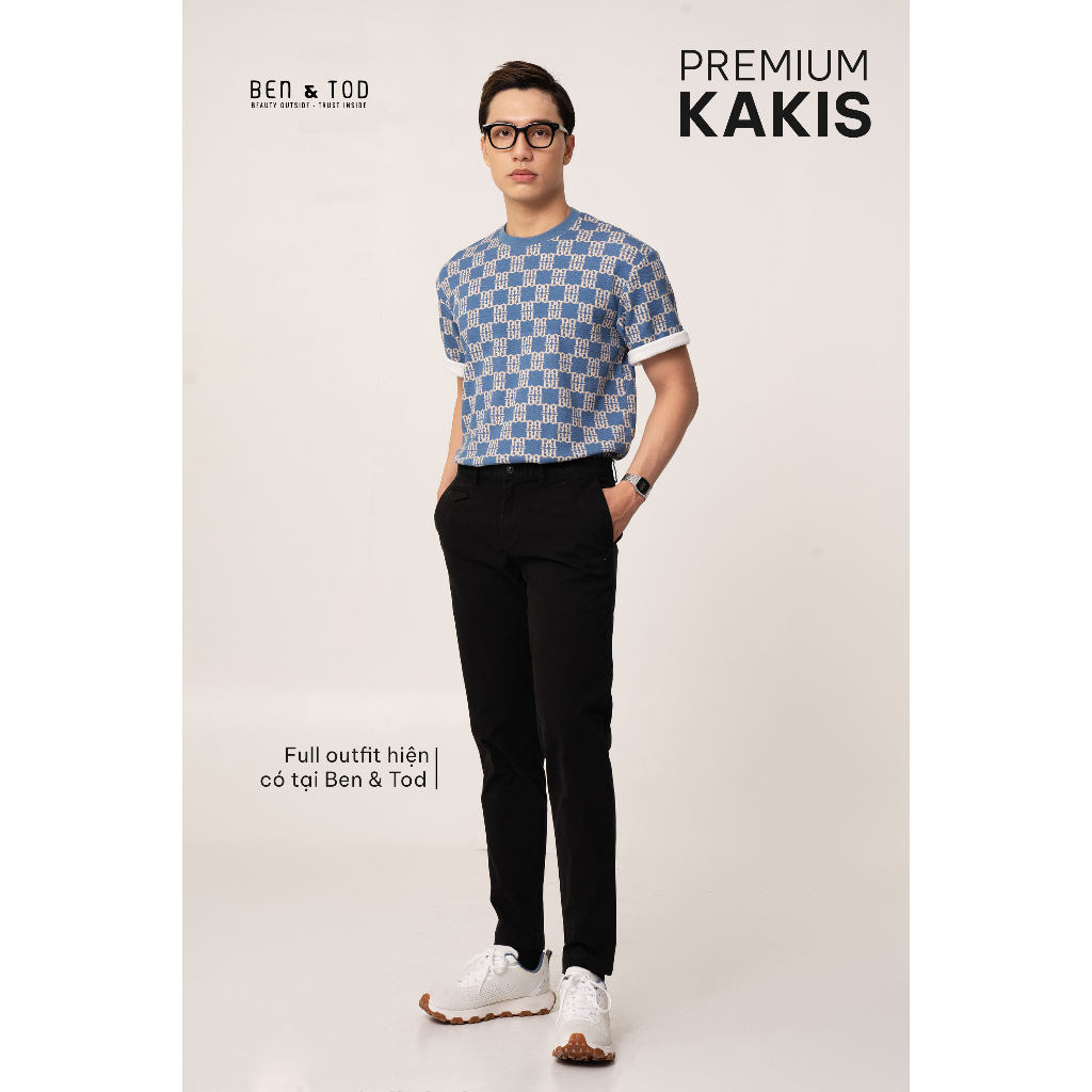 Quần kaki nam BEN & TOD 061/B trơn đơn giản, co giãn, cao cấp, dày dặn