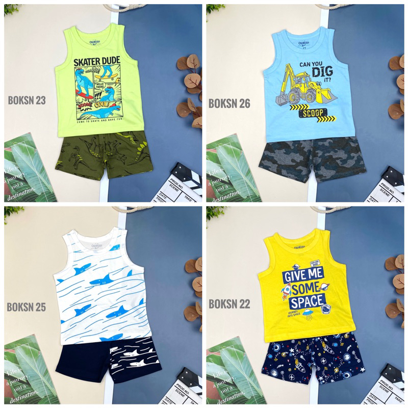 Bộ cotton sát nách cho bé trai 1-7y (10-25kg). Chất cotton vải dư mềm mát, thấm hút mồ hôi, co giãn tốt