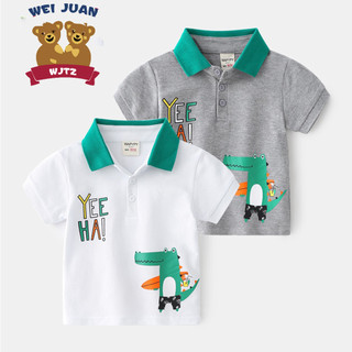 Áo Polo bé trai WAPYPY áo có cổ cho bé họa tiết cá voi chất cotton hàng xuất Âu Mỹ