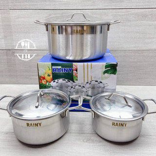 Bộ 3 nồi rainy nắp inox - bộ 3 nồi sony thân cao