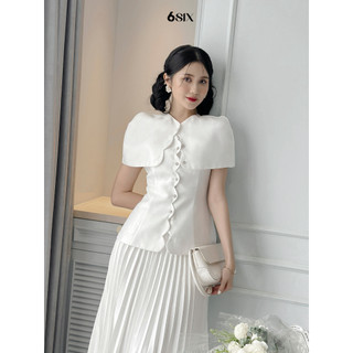 [6SIX closet] Áo JANGMI sóng cúc đá