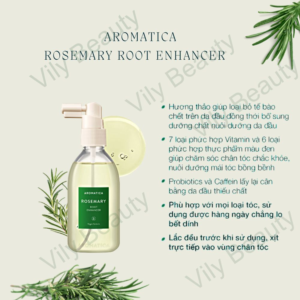 Xịt dưỡng chân tóc Aromatica Chiết Xuất Hương Thảo Rosemary Root Enhancer  100ml