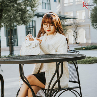[SIÊU RẺ] Áo khoác dạ tweed trắng