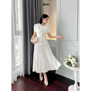 [6SIX closet] Áo JANGMI sóng cúc đá