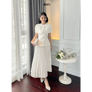 [6SIX closet] Áo JANGMI sóng cúc đá
