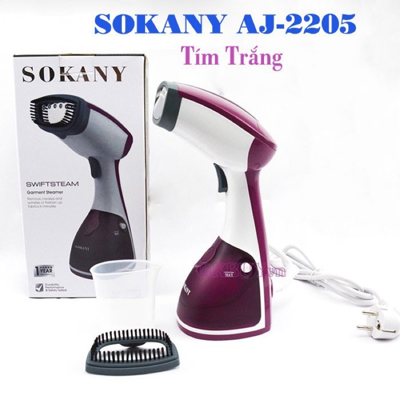 BÀN LÀ HƠI NƯỚC CẦM TAY SOKANY AJ-2205 LÀ PHẲNG-LÀ NHANH-DIỆT VI KHUẨN