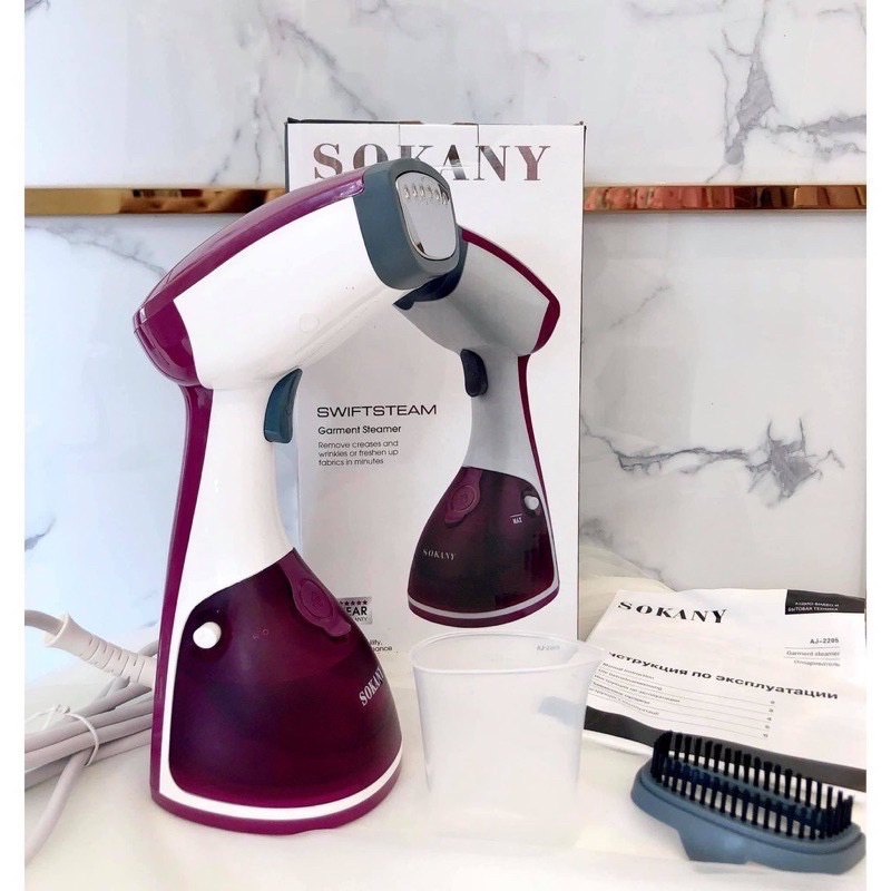 BÀN LÀ HƠI NƯỚC CẦM TAY SOKANY AJ-2205 LÀ PHẲNG-LÀ NHANH-DIỆT VI KHUẨN