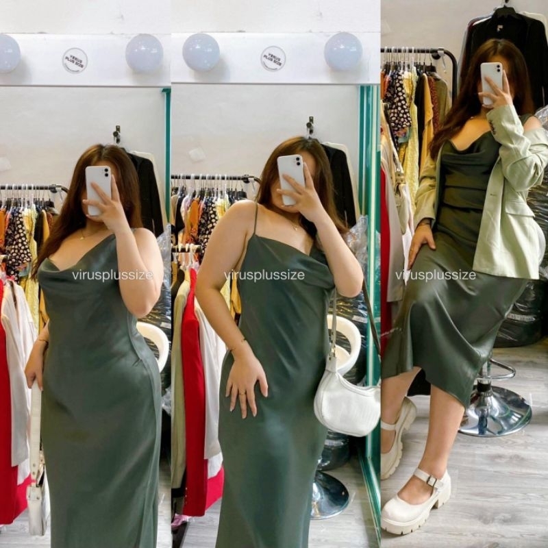 Đầm đi tiệc BHLDN 2 DÂY XẺ TÀ Bigsize