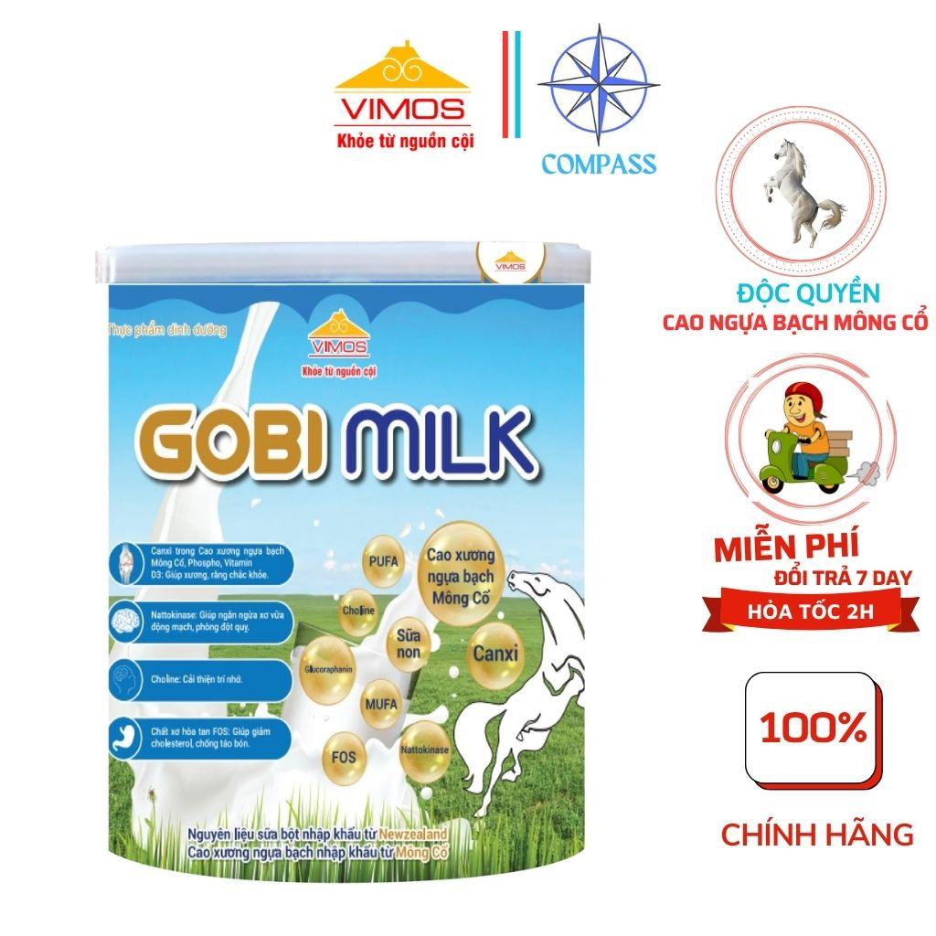 Sữa Bột Nguyên Kem Gobi Milk Dinh Dưỡng Canxi,d3,choline.... Hoàn Hảo Từ Cao Xương Ngựa Bạch Mông Cổ dành cho người lớn