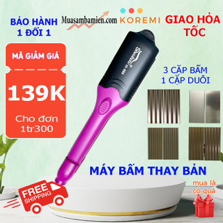 Máy bấm duỗi tóc thay lưỡi chỉnh nhiệt cao cấp SH989 kèm quà tặng