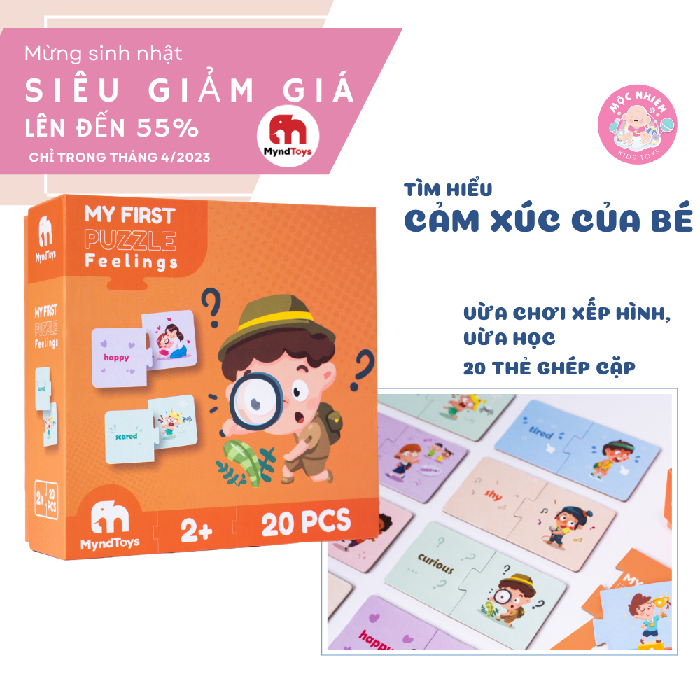Đồ chơi giáo dục, bộ xếp hình MyndToys My First Puzzle - Feelings (Cảm xúc) Dành Cho Bé Trên 2 Tuổi
