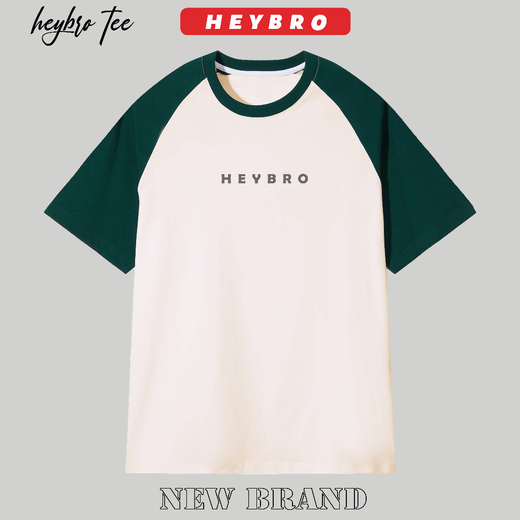 Áo thun Raglan local brand Heybro 100% Cotton nam nữ unisex tay lỡ Oversize