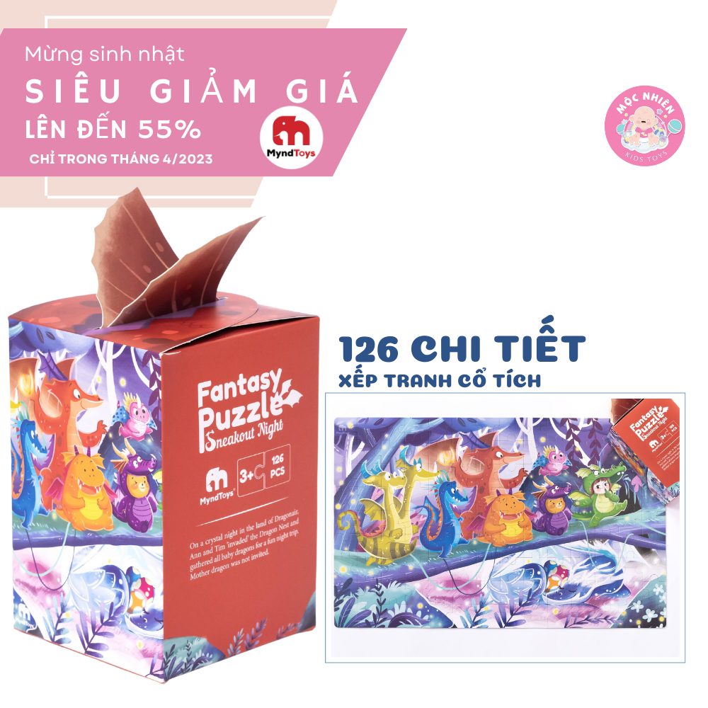 Đồ Chơi Giáo Dục - Bộ Xếp Hình Myndtoys Fantasy Puzzle - Sneakout Nights (126 Mảnh Ghép) - Mộc Nhiên