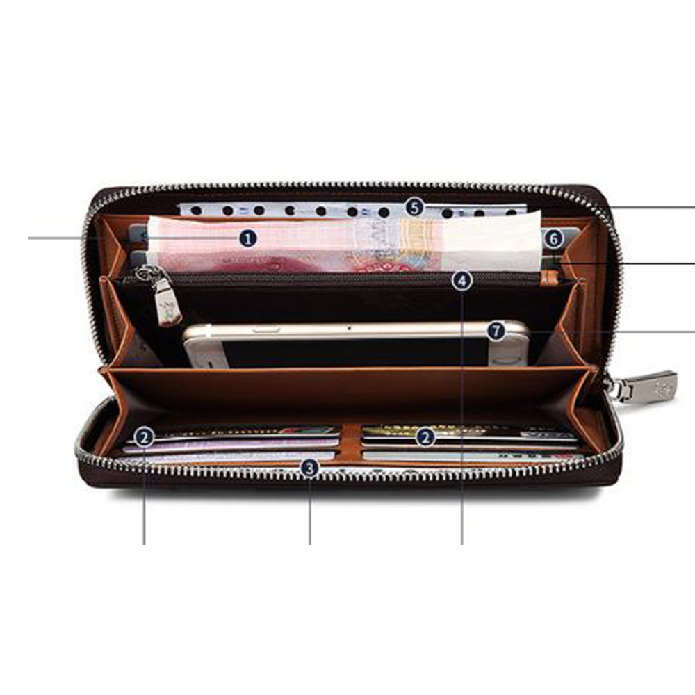 Ví dài nam , ví nam cao cấp Williampolo , ví dài nam da bò nguyên tấm V30