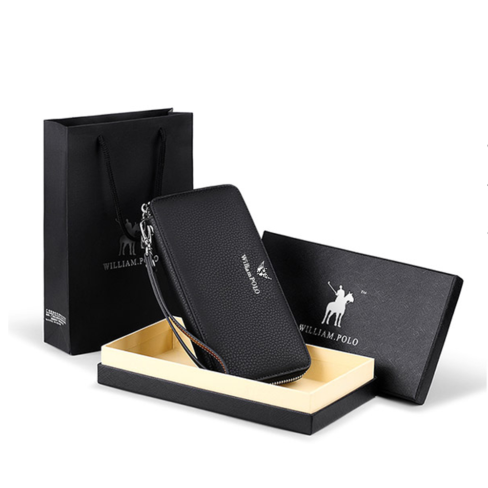 Ví dài nam , ví nam cao cấp Williampolo , ví dài nam da bò nguyên tấm V30