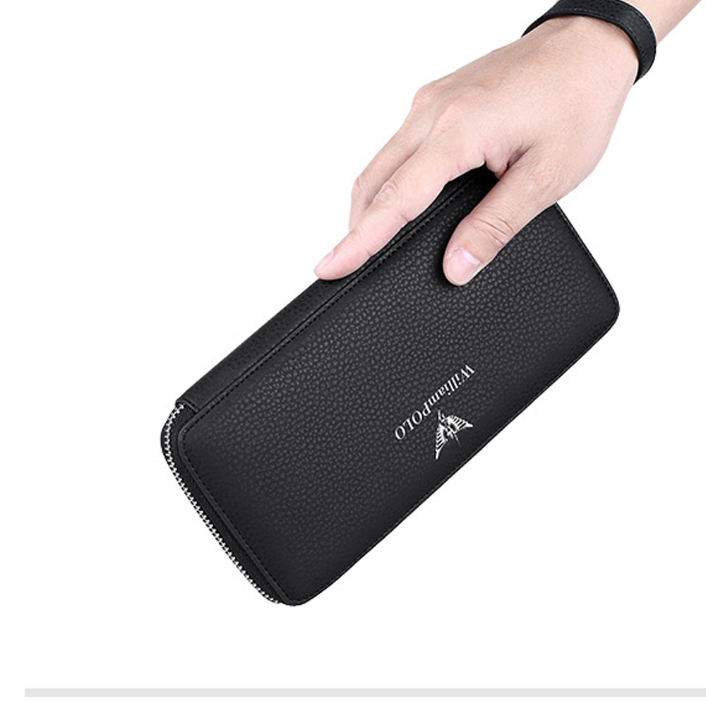 Ví dài nam , ví nam cao cấp Williampolo , ví dài nam da bò nguyên tấm V30