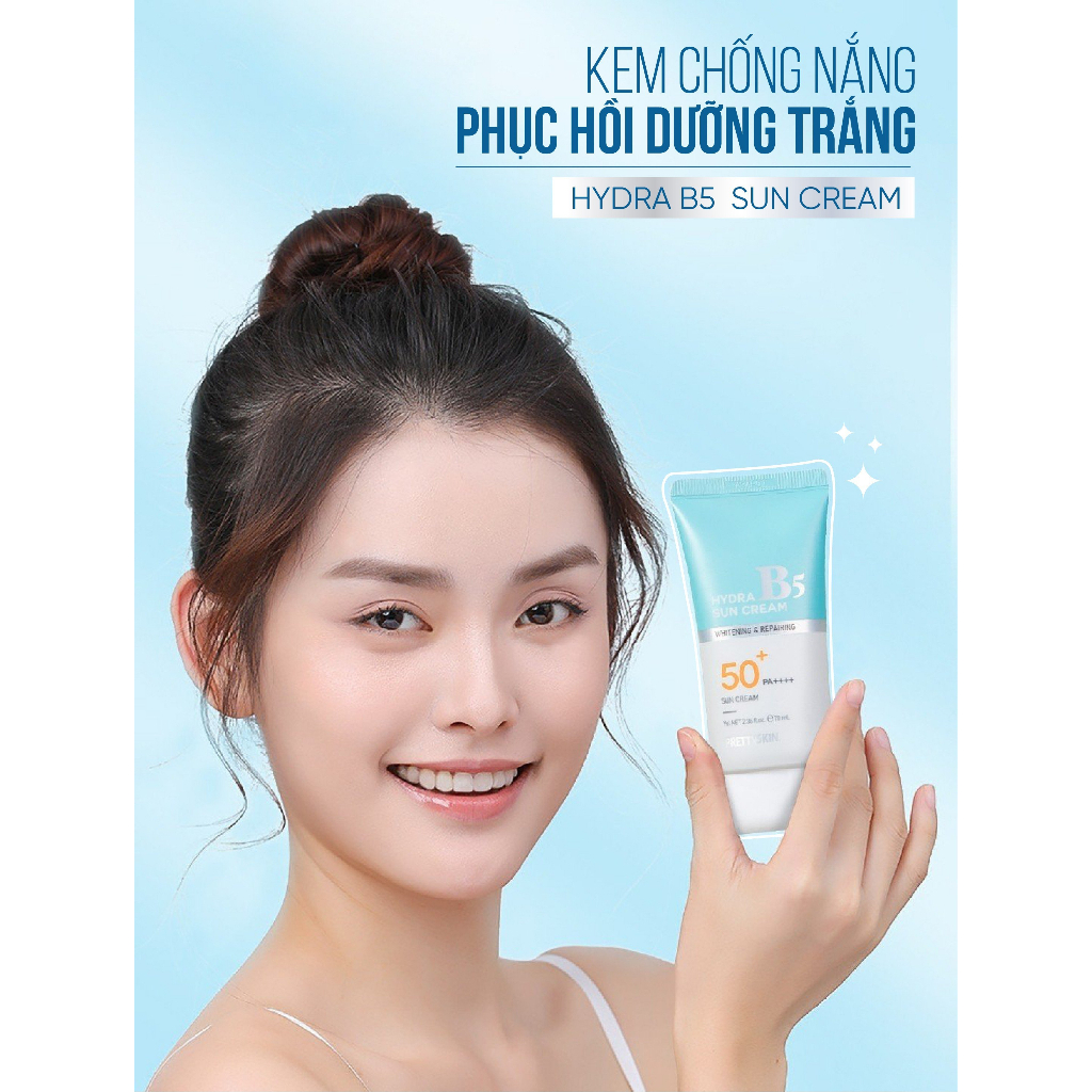 Kem Chống Nắng Phục Hồi Dưỡng Trắng B5 PRETY SKIN Hàn Quốc Hydra B5 Sun Cream 70ML Giúp Bảo Vệ Da Ngăn Ngừa Lão Hóa