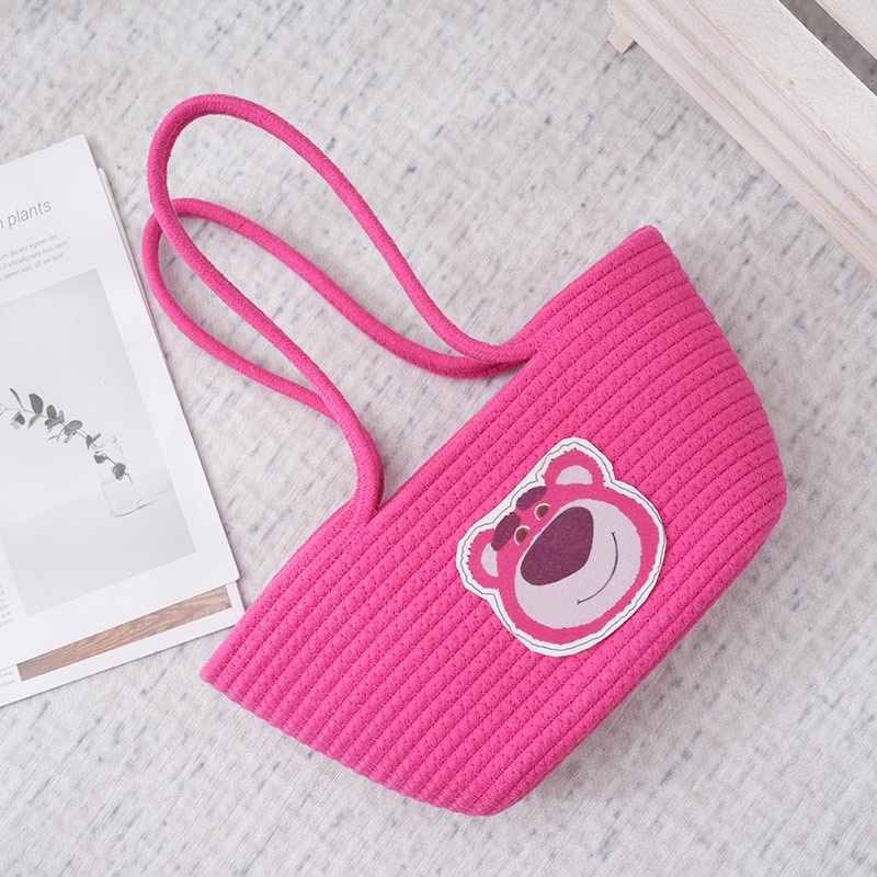 MVP3024 Túi tote gấu dâu losto mẫu mới 2023 - túi quai xách gấu hồng thời trang cho nữ