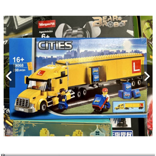 Bộ lego Lắp ghép cities 19068 Queen xếp hình Xe Container vàng vận chuyển hàng hóa 298 miếng ghép