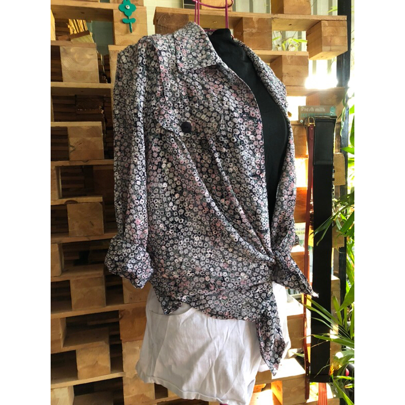 S257. Áo lụa vintage bigsize hiệu Nhật- 2hand