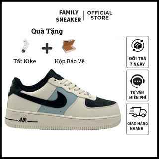 Giày af1 low cream mũi đen da thật lai au hót trend 2022