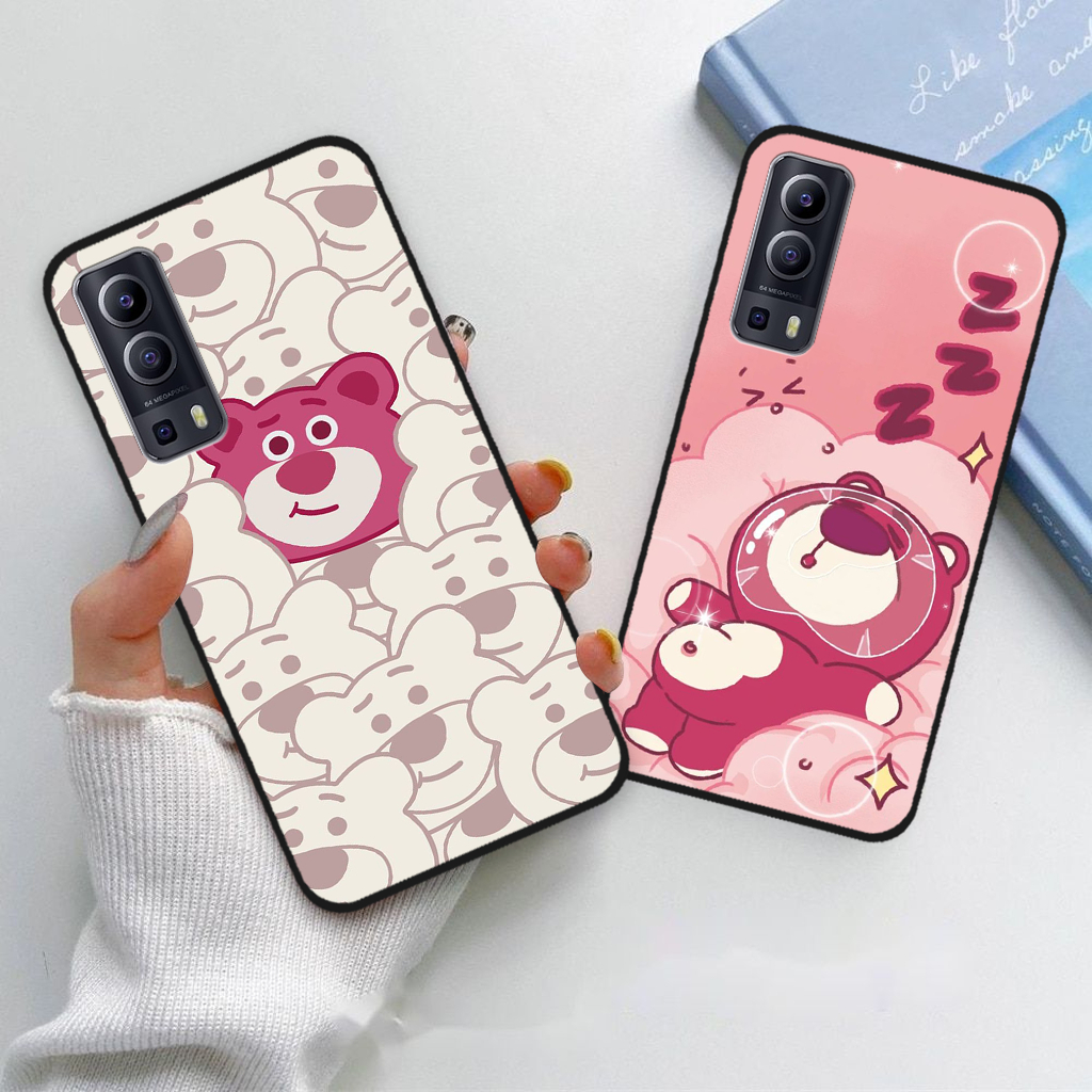 Ốp lưng Vivo Y72 5G / Y72 gấu dâu lotsoo lông xù