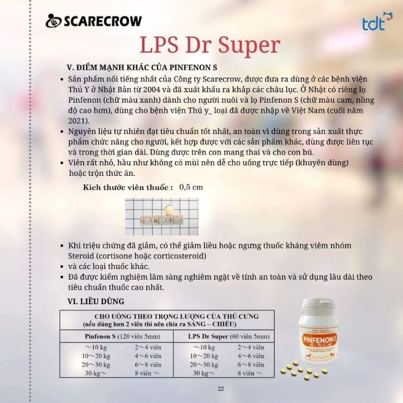 LPS Dr Super Và Pinfenon - tăng cường miễn dịch cho chó mèo