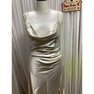 [Sẵn Hàng]♥️Đầm,Váy Lụa Cổ Đổ Nhún Eo(ảnh thật)size S,M,L