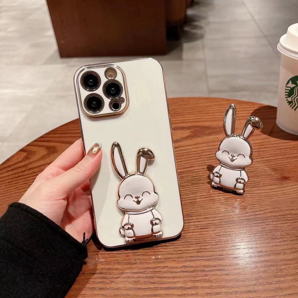 Ốp iphone hình thỏ có giá đỡ điện thoại cho Iphone 7/8plus xsmax 11/Pro/Promax 12/Pro/Promax 13/Promax