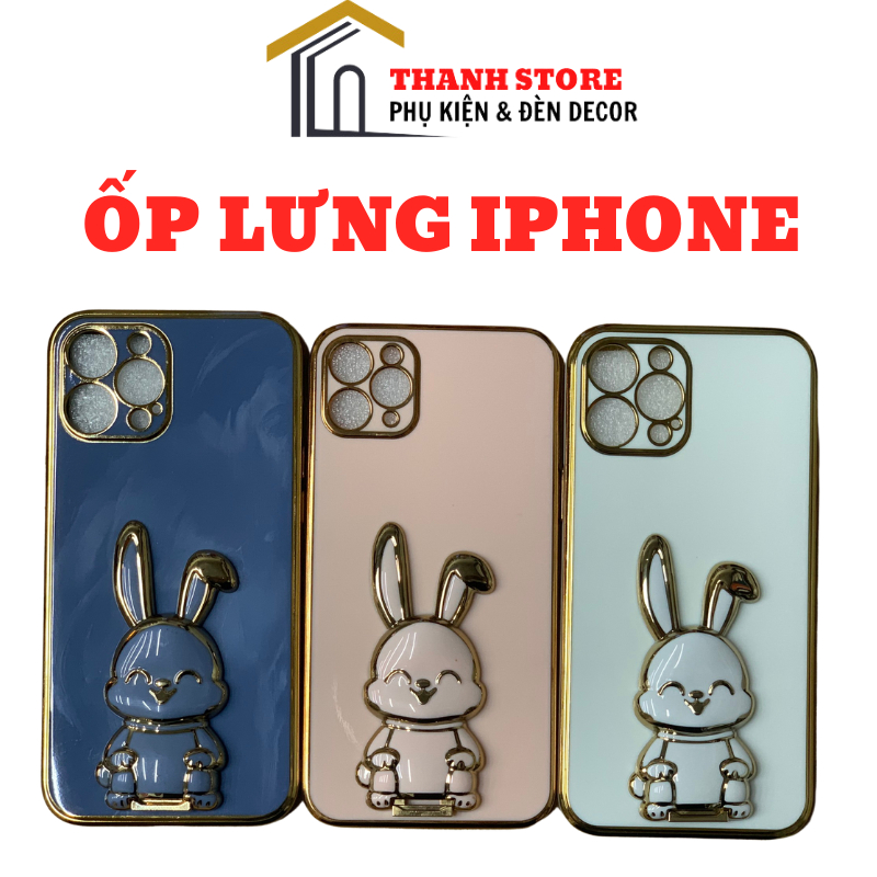 Ốp iphone hình thỏ có giá đỡ điện thoại cho Iphone 7/8plus xsmax 11/Pro/Promax 12/Pro/Promax 13/Promax