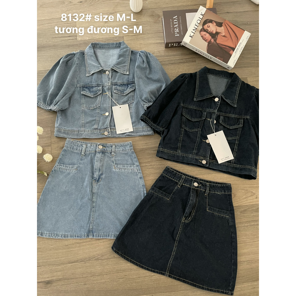 Set áo bò+ chân váy bò